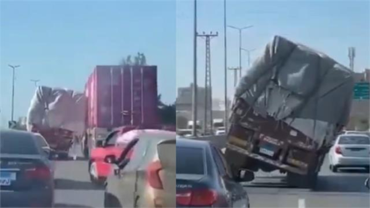 Viral Video: चलती ट्रक का फटा टायर,