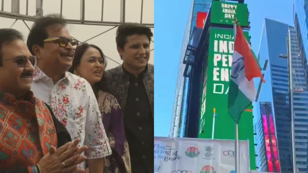 न्यूयॉर्क के टाइम्स स्क्वायर पर गूंजा भारत माता की जय