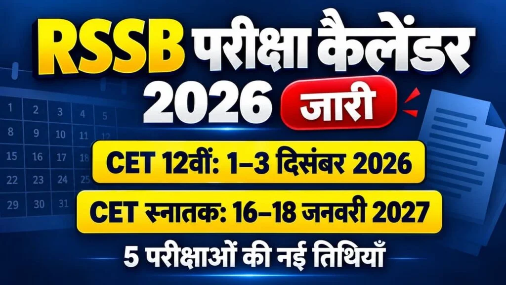 RSSB Revised Exam Calendar 2026