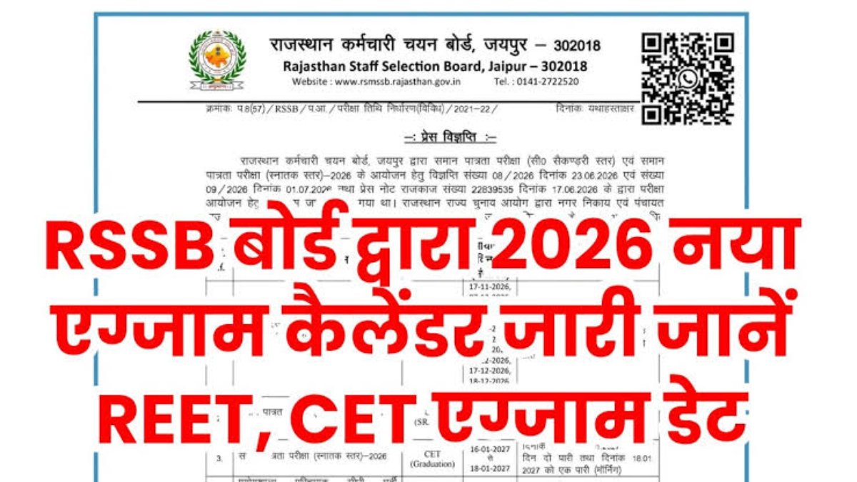 RSSB Revised Exam Calendar 2026