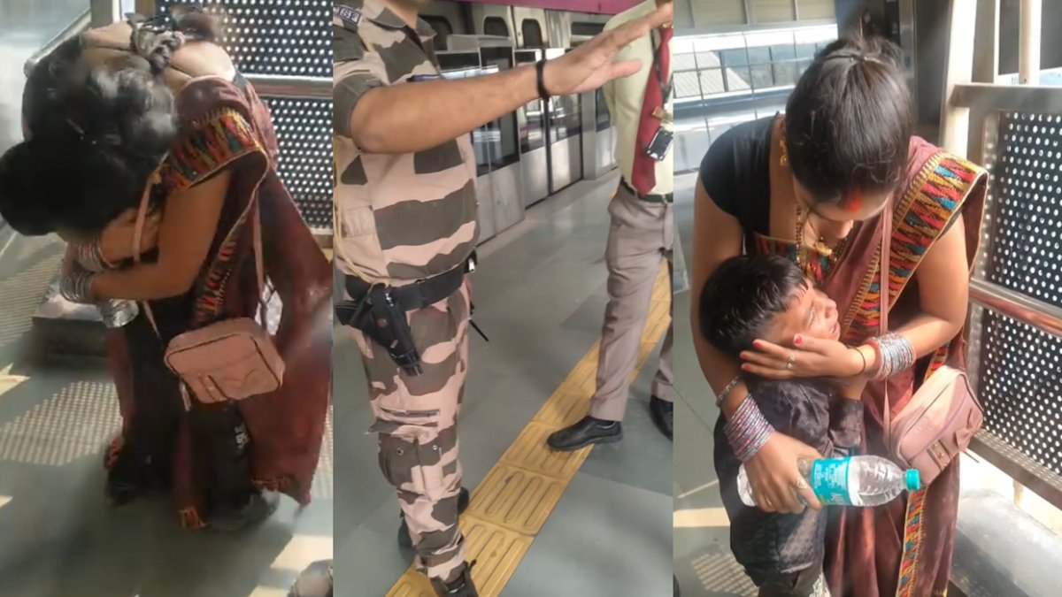 दिल्ली मेट्रो में खोए मासूम को CISF ने मिलाया मां से,