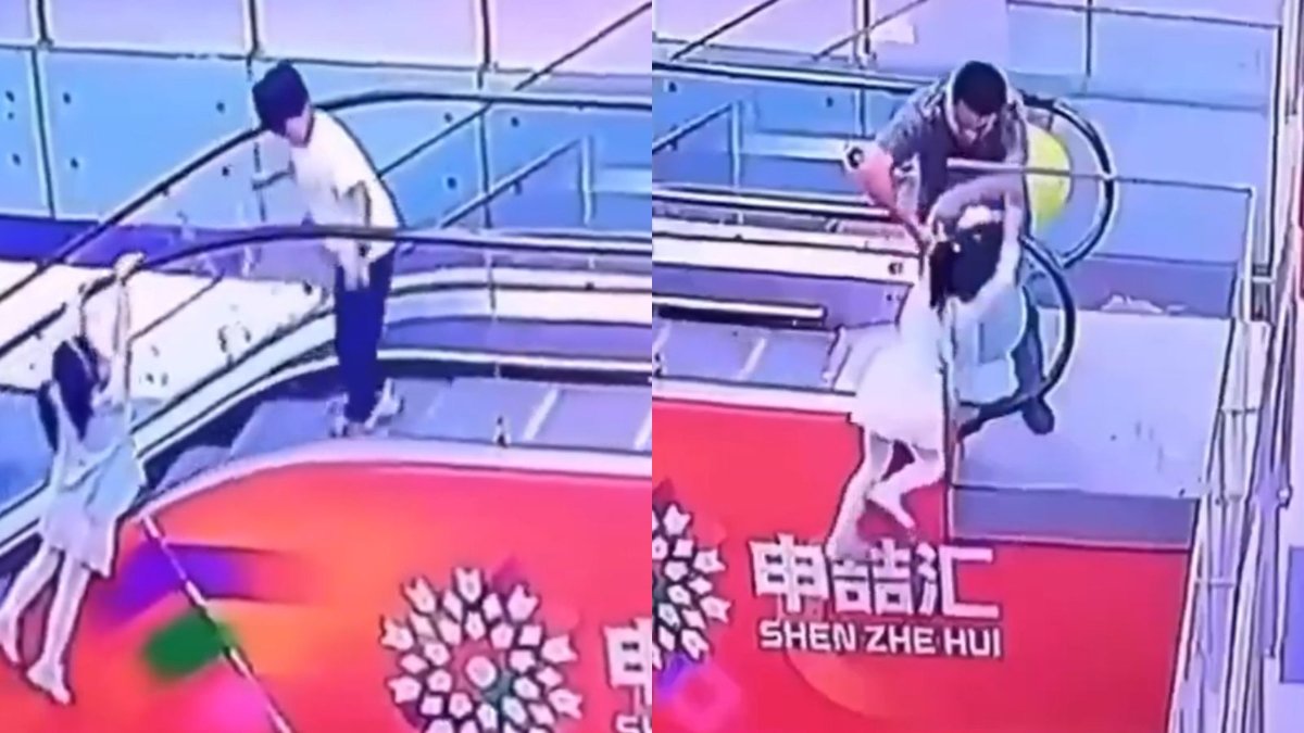 एस्केलेटर पर काल बनी दुर्घटना
