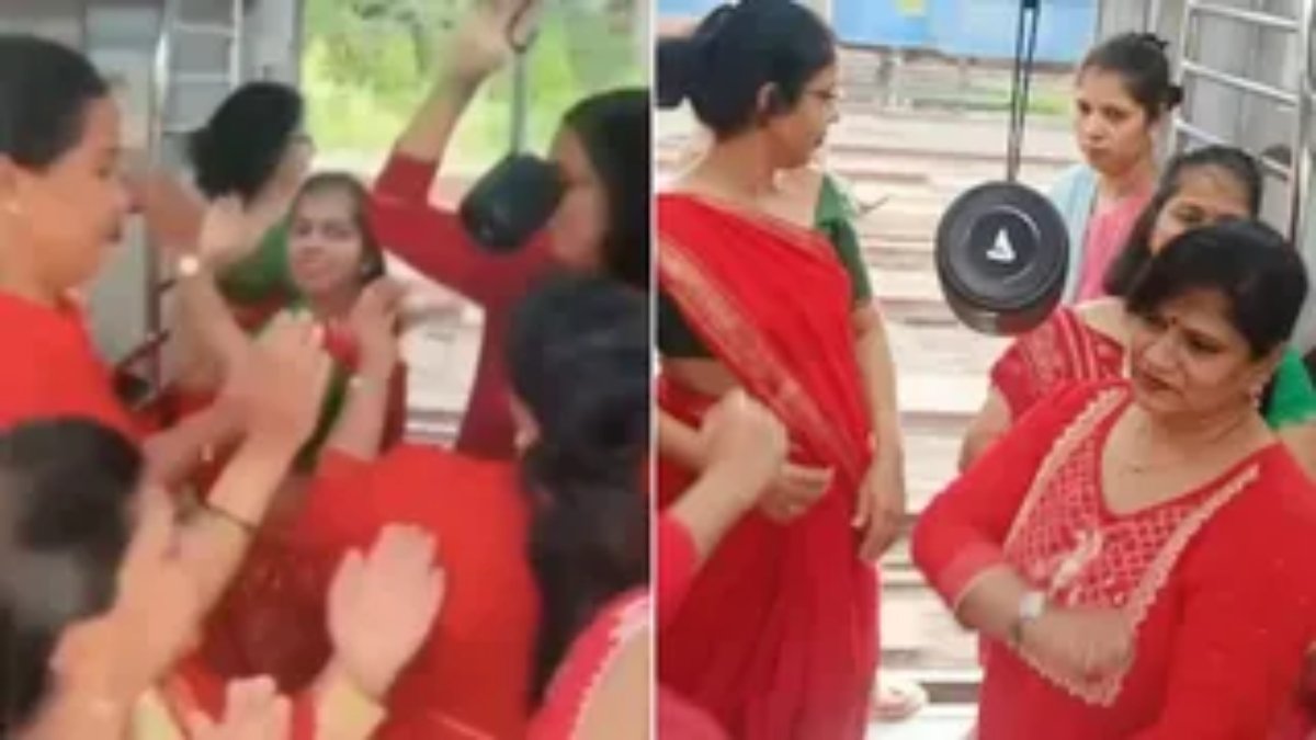 मुंबई लोकल ट्रेन में महिलाओं ने मचाई धूम