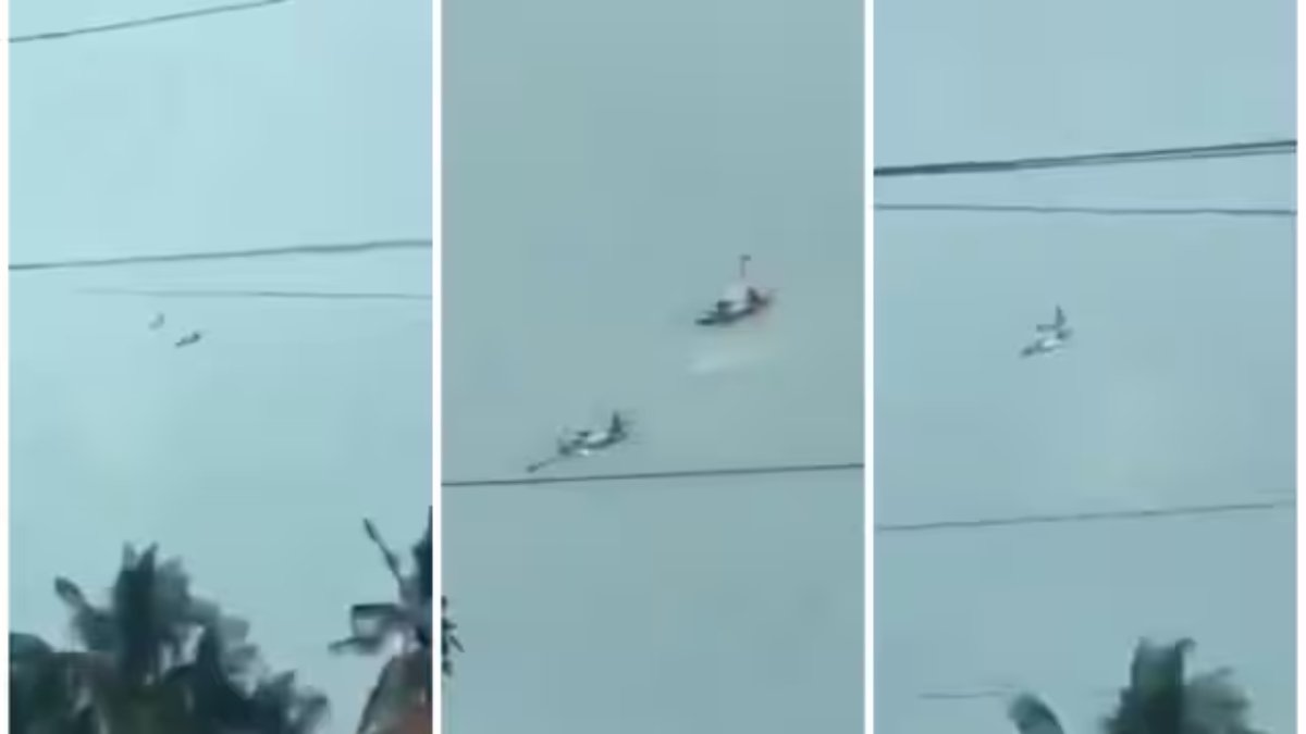 हवा में टकरा गए दो विमान